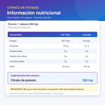 Citrato de Potasio Green Medical 500 mg 60 cápsulas