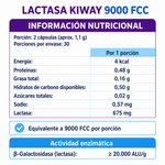 Lactasa KiWay 9000 FCC 60 cápsulas