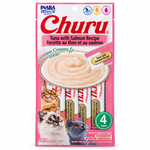 Inaba Churu Gatos Atún con Salmón 4 Tubos | Snack Cremoso para Gatos
