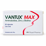 Vantux Max aminoácidos, zinc y biotina — 60 cápsulas