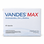 Vandes Max aminoácidos, zinc y biotina — 60 cápsulas